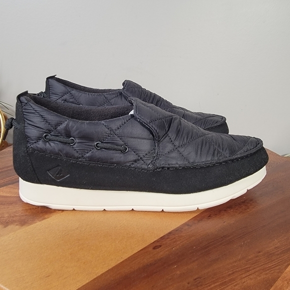 NEW Sperry Moc-Sider Nylon Black Quilted Slip-On Shoes Loafers Mens Size 9.5 - Picture 5 of 17
